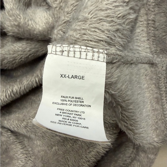 Free Country Womens Gray Faux Fur Fleece Zip Up Jacket XXL - Picture 4 of 8